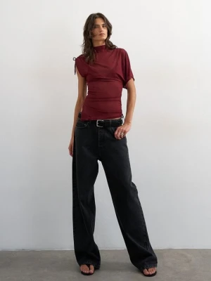 Bluzka Topshop bordowy