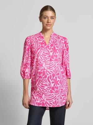 Bluzka tunika o kroju relaxed fit z kwiatowym nadrukiem na całej powierzchni Christian Berg Woman