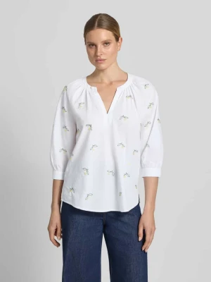 Bluzka tunikowa o kroju regular fit z hafty i rękaw o dł. 3/4 Oui