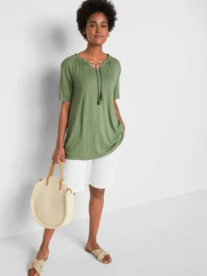 Bluzka tunikowa z mieszanki z wiskozą bonprix