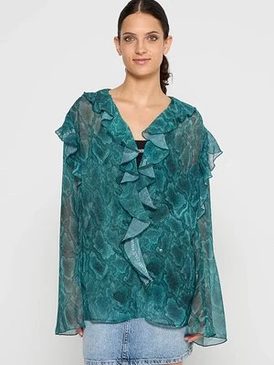 Bluzka Versace Jeans Couture turkusowy