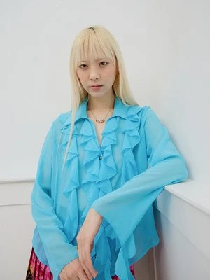 Bluzka Versace Jeans Couture turkusowy