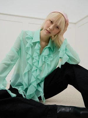 Bluzka Versace Jeans Couture turkusowy