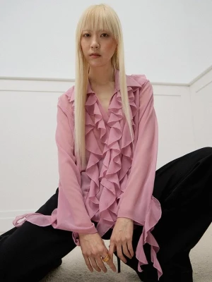 Bluzka Versace Jeans Couture jasnoróżowy