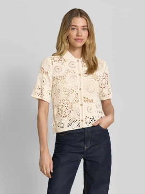 Bluzka w imitacji wykonania na szydełku z listwą guzikową milano italy
