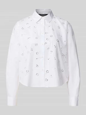 Bluzka w kroju regular fit z cekinami Armani Exchange Biały