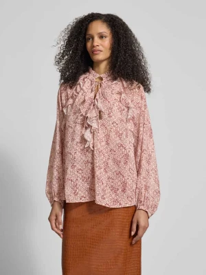 Bluzka w kroju regular fit z falbankami i sznurowaniem Jake*s Collection