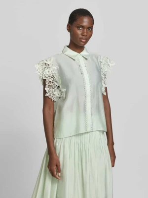 Bluzka w kroju regular fit z koronkowym wykończeniem model 'MOLLY' Copenhagen Muse