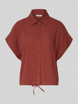 Bluzka w kroju regular fit z mieszanki wiskozy i lnu ze ściągaczem w tunelu mustang