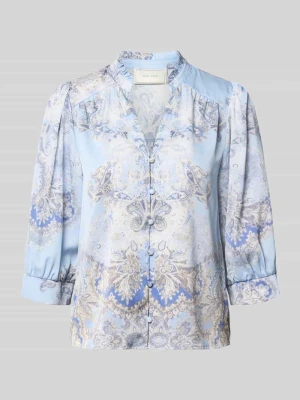 Bluzka w kroju regular fit z rękawem o dł. 3/4 model 'Roselle Artist Paisley' NEO NOIR
