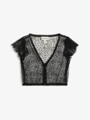 Bluzka w ludowym stylu BonPrix czarny