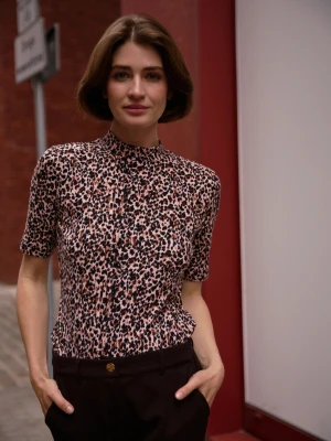 Bluzka w panterkę czarna Moodo