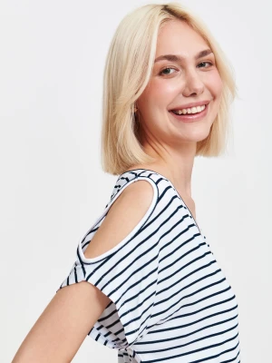 Bluzka w paski z luźnym rękawem Top Secret