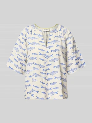 Bluzka w stylu t-shirtu we wzór na całej powierzchni model 'SADIRA' Stefanel