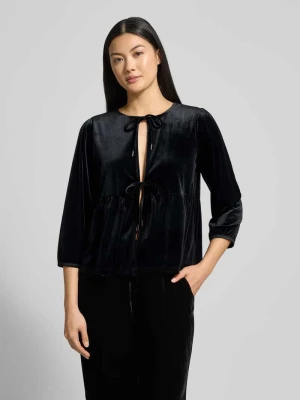 Bluzka z aksamitu z wiązaniem MORE & MORE