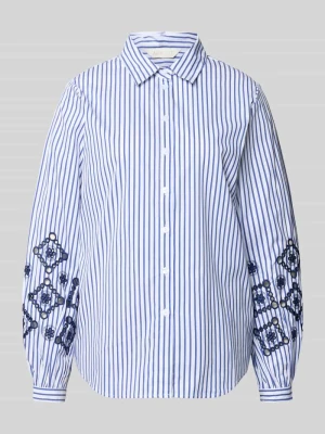 Bluzka z ażurowymi haftami, krój regular fit Apricot