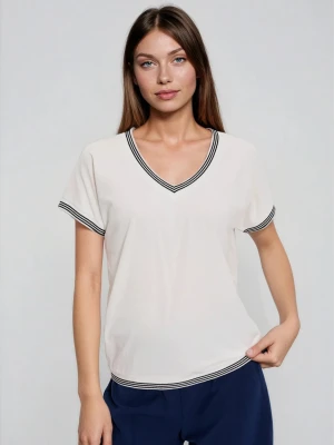 Bluzka z bawełny biała Moodo