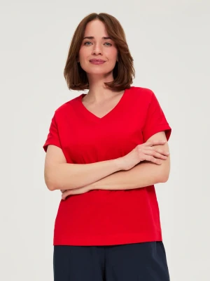 Bluzka z bawełny czerwona Moodo