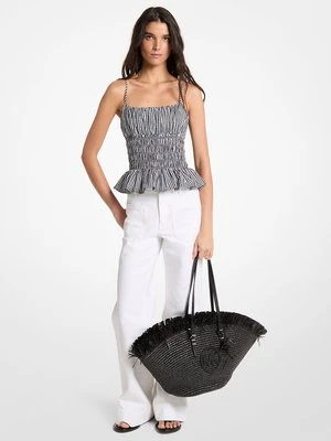 Bluzka z bawełny w kratę gingham MICHAEL Michael Kors