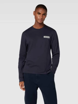 Bluzka z bawełny z długim rękawem i detalem z logo CK Calvin Klein