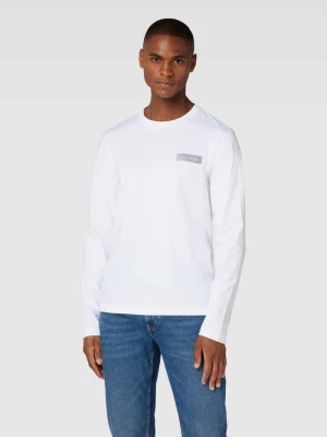 Bluzka z bawełny z długim rękawem i detalem z logo CK Calvin Klein