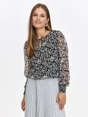 Bluzka z bufiastymi rękawami w drobny kwiatowy wzór