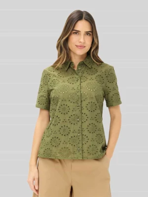 Bluzka z czystej bawełny z haftem ażurowym w kroju regular fit BRAX