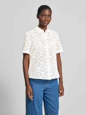 Bluzka z czystej bawełny z haftem ażurowym w kroju regular fit BRAX