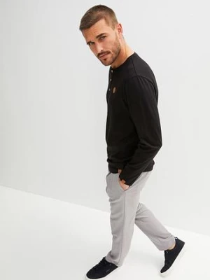 Bluzka z dekoltem henley, długi rękaw, z czystej bawełny organicznej  (2 szt.) bonprix
