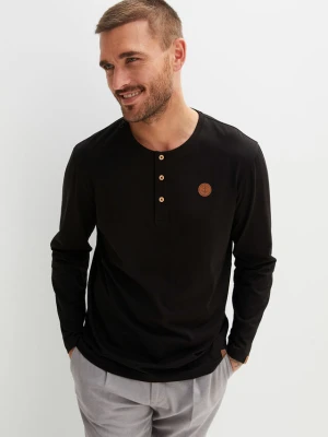 Bluzka z dekoltem henley, długi rękaw, z czystej bawełny organicznej (2 szt.) bonprix