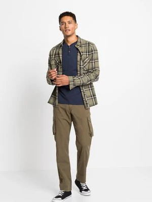 Bluzka z dekoltem henley, długim rękawem, z czystej bawełny organicznej  (2 szt.) bonprix