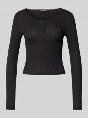 Bluzka z dekoltem henley i prążkowaną fakturą Tommy Jeans
