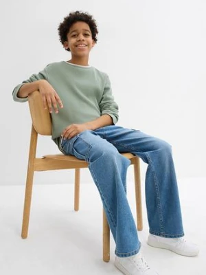 Bluzka z długim rękawem 2 w 1 z czystej bawełny o waflowej strukturze bonprix