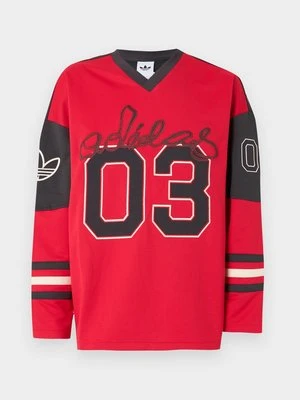 Bluzka z długim rękawem adidas Originals czerwony