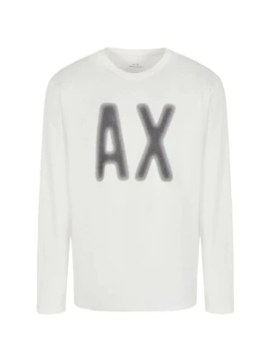 Bluzka z długim rękawem Armani Exchange biały