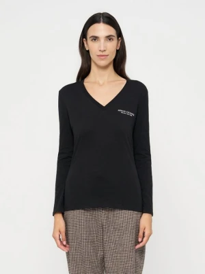 Bluzka z długim rękawem Armani Exchange czarny