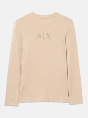 Bluzka z długim rękawem Armani Exchange srebrny