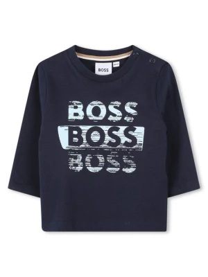 Bluzka z długim rękawem Boss granatowy