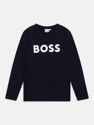 Bluzka z długim rękawem Boss granatowy