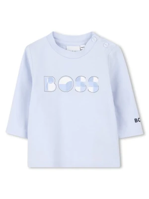 Bluzka z długim rękawem Boss niebieski