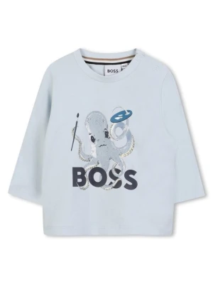 Bluzka z długim rękawem Boss niebieski