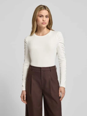 Bluzka z długim rękawem, bufiastymi rękawami i okrągłym dekoltem Marc Cain