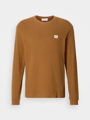 Bluzka z długim rękawem Calvin Klein Jeans brąz