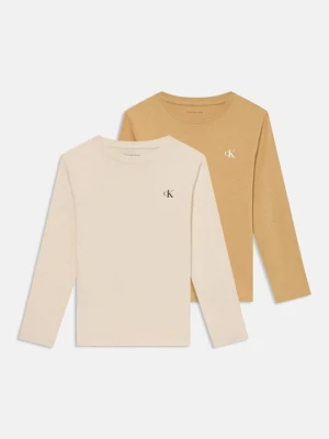Bluzka z długim rękawem Calvin Klein Jeans beżowy