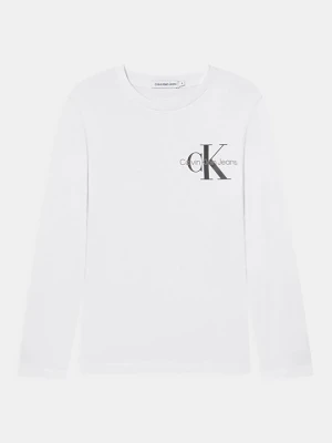 Bluzka z długim rękawem Calvin Klein Jeans biały