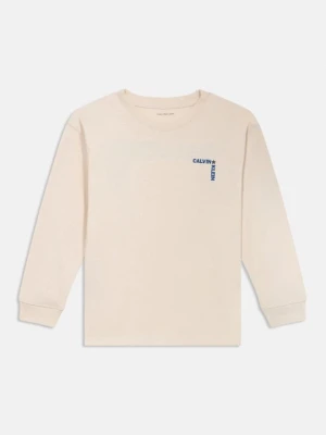 Bluzka z długim rękawem Calvin Klein Jeans mleczny