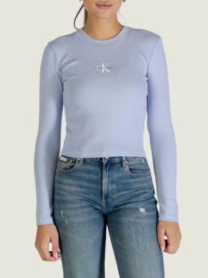Bluzka z długim rękawem Calvin Klein Jeans niebieski