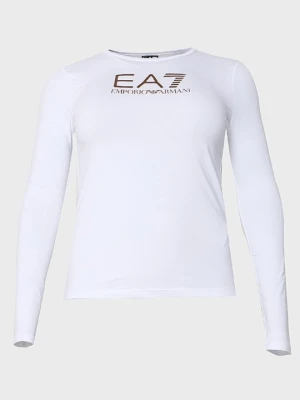 Bluzka z długim rękawem EA7 Emporio Armani biały