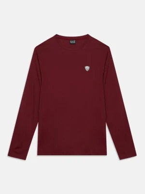 Bluzka z długim rękawem EA7 Emporio Armani ciemnoczerwony