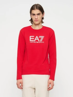 Bluzka z długim rękawem EA7 Emporio Armani czerwony